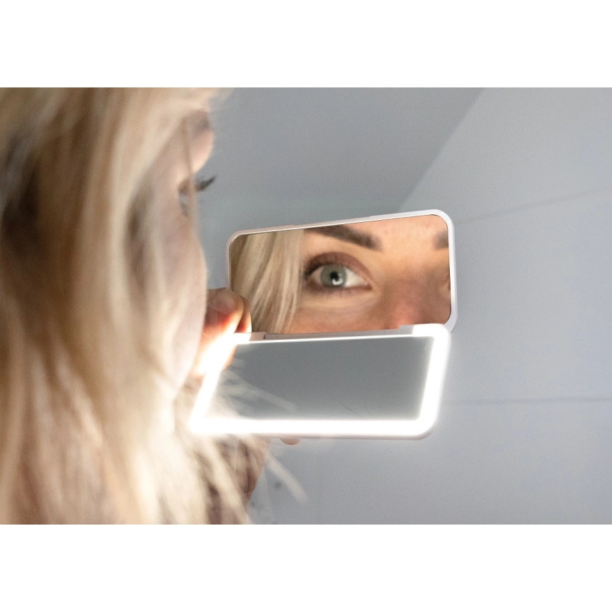 Concept KZ2010 - LED карманное косметическое зеркало PERFECT SKIN LED/1,5W/5V 4500-5500K 300 mAh белое