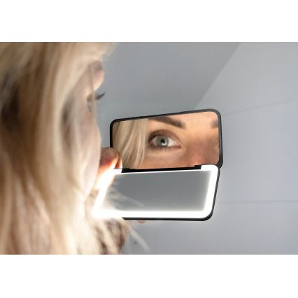 Concept KZ2020 - LED карманное косметическое зеркало PERFECT SKIN LED/1,5W/5V 4500-5500K 300 mAh чёрное