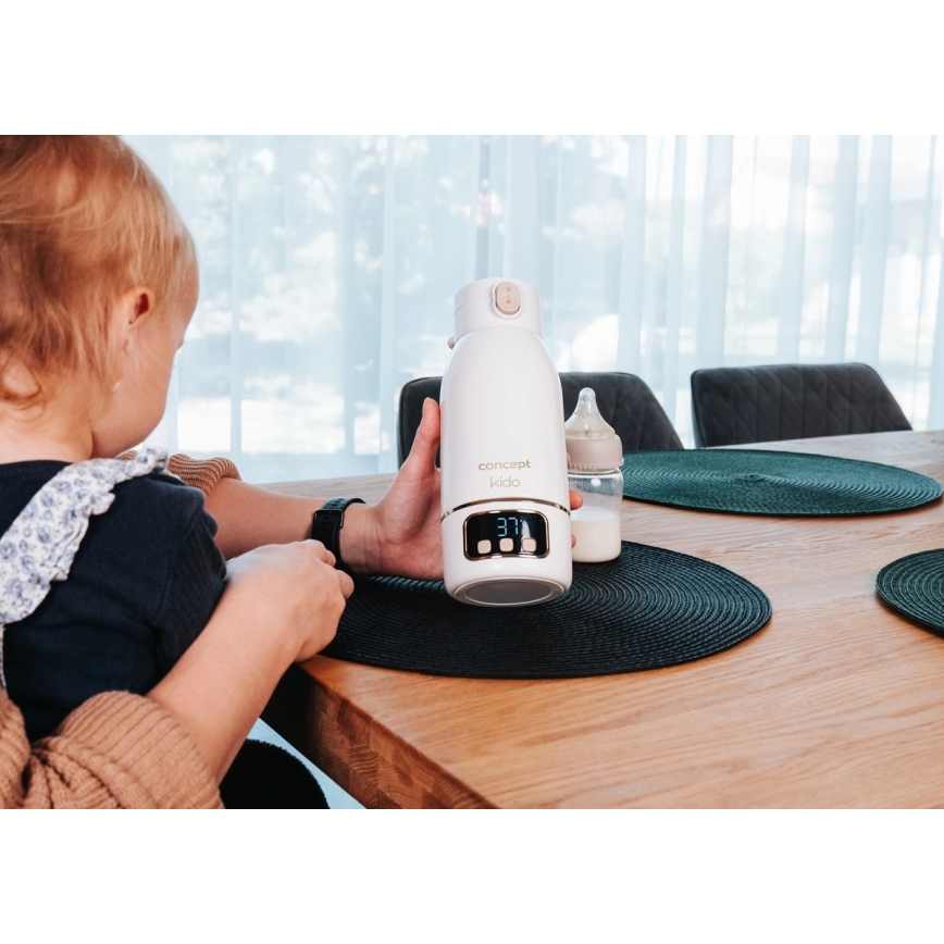 Concept OC4000 - портативный подогреватель воды и молока KIDO, 500 мл, 36 Вт/7,4 В, 5000 мА·ч, бежевый