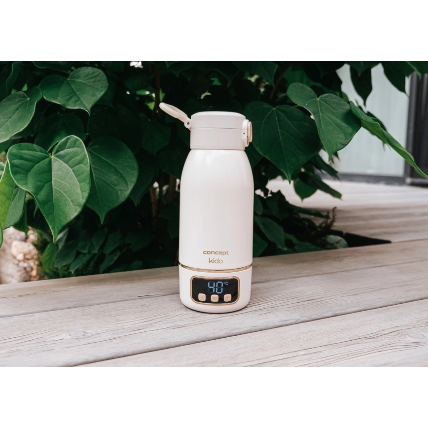 Concept OC4000 - портативный подогреватель воды и молока KIDO, 500 мл, 36 Вт/7,4 В, 5000 мА·ч, бежевый