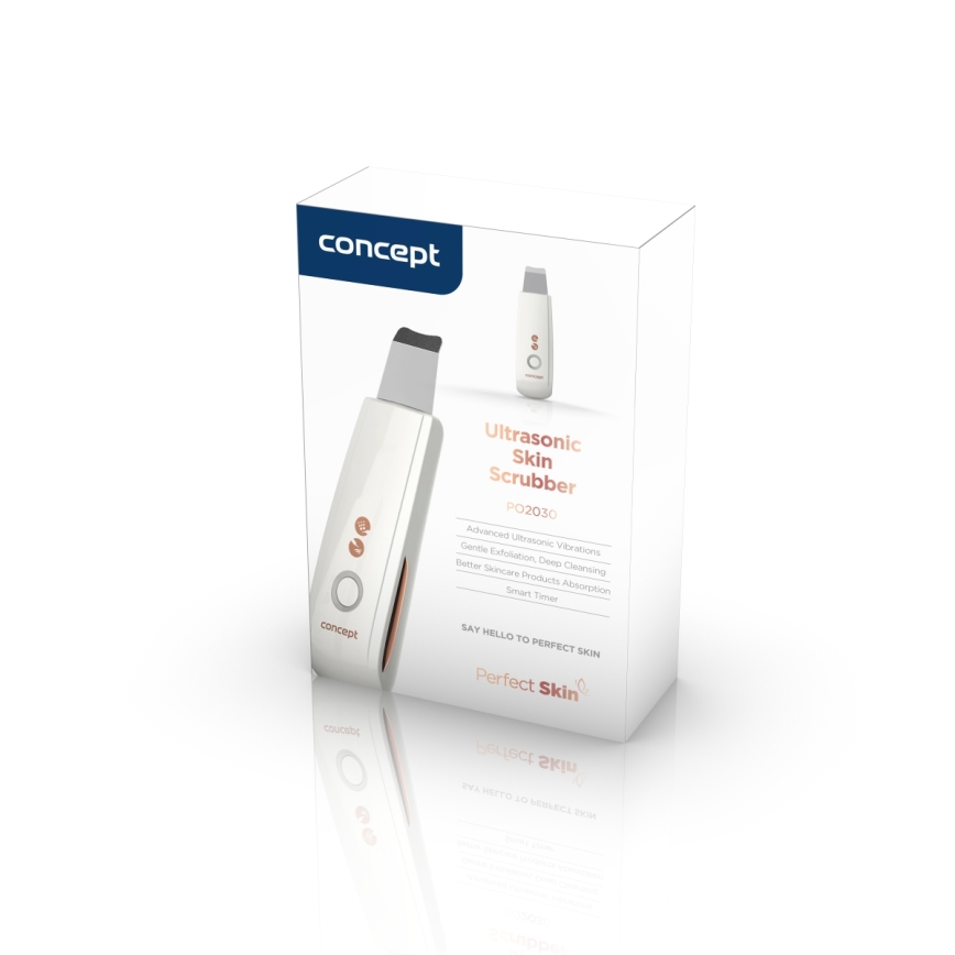 Concept PO2030 - Косметический ультразвуковой скрабер PERFECT SKIN 2,5W/5V USB 600 mAh белый