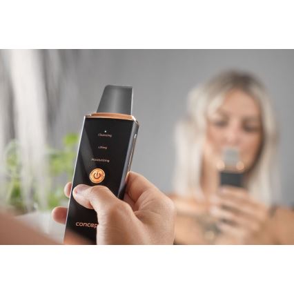 Concept PO2060 - Косметичний ультразвуковий шпатель PERFECT SKIN 3,5W/5V USB 500 mAh IPX6 чорний