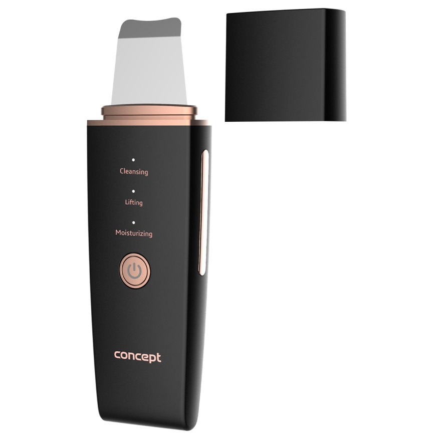 Concept PO2060 - Косметичний ультразвуковий шпатель PERFECT SKIN 3,5W/5V USB 500 mAh IPX6 чорний