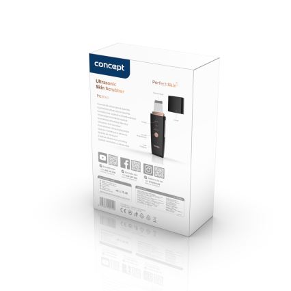 Concept PO2060 - Косметичний ультразвуковий шпатель PERFECT SKIN 3,5W/5V USB 500 mAh IPX6 чорний