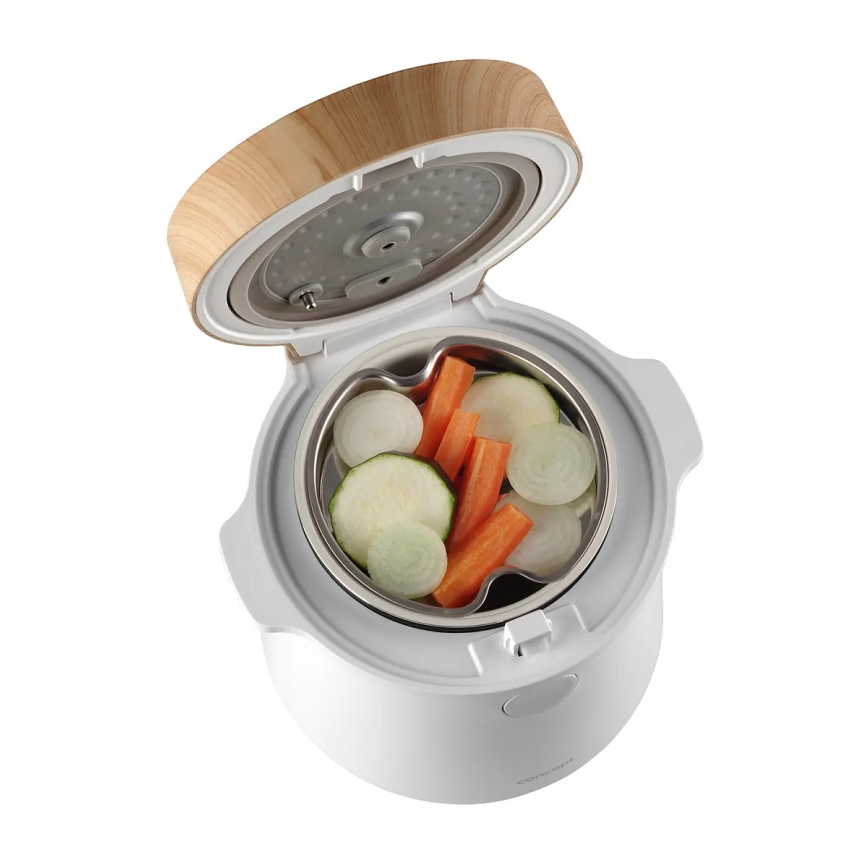 Concept RE3030 - Цифровая рисоварка 2 в 1 380 Вт/230 В 1,5 л белая/декор под дерево