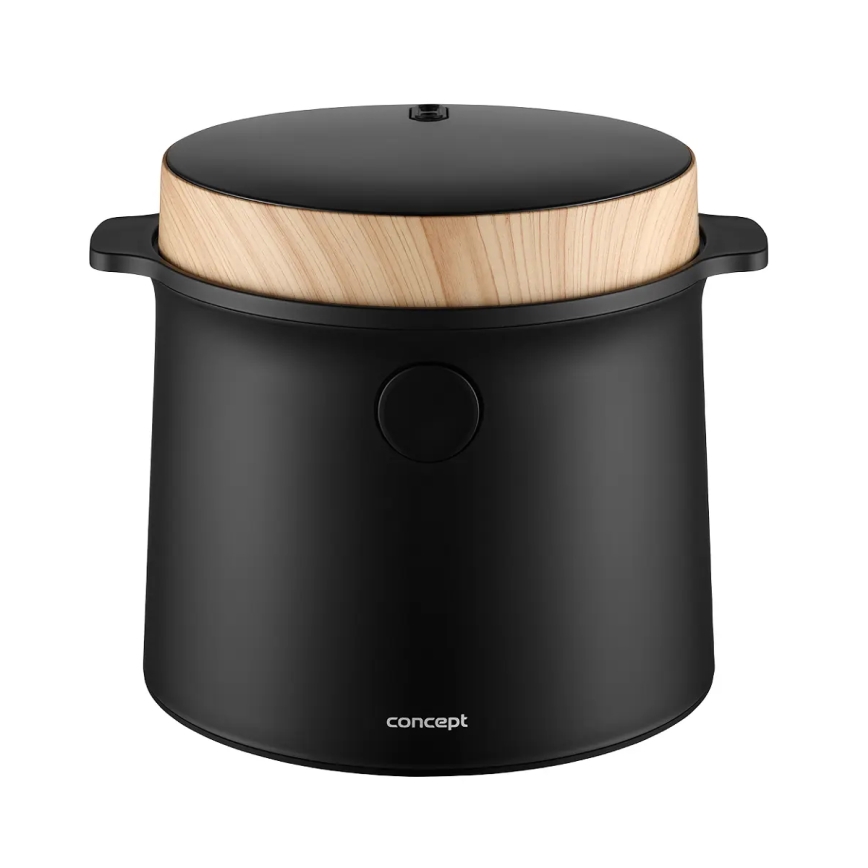 Concept RE4040 - Цифрова рисоварка 2-в-1, 450 Вт/230 В, 2 л, чорна/декор під дерево