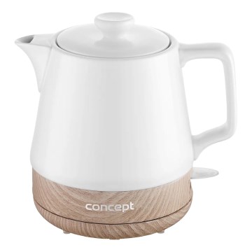 Concept RK0060 - Електричний чайник 1 л 1000 Вт/230 В білий/кераміка