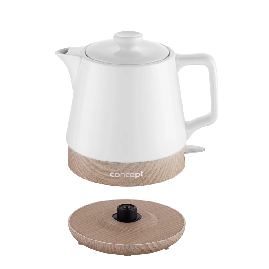 Concept RK0060 - Електричний чайник 1 л 1000 Вт/230 В білий/кераміка