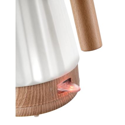 Concept RK0090 - Электрический чайник 1,5 л 1500 Вт/230 В белый/декор дерева/керамика