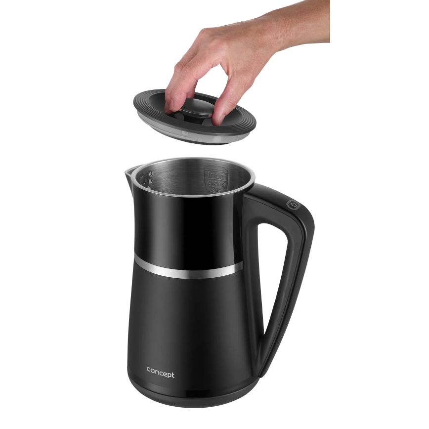 Concept RK3100 - Електричний чайник з регулюванням температури 1,7 л 2200W/230V чорний