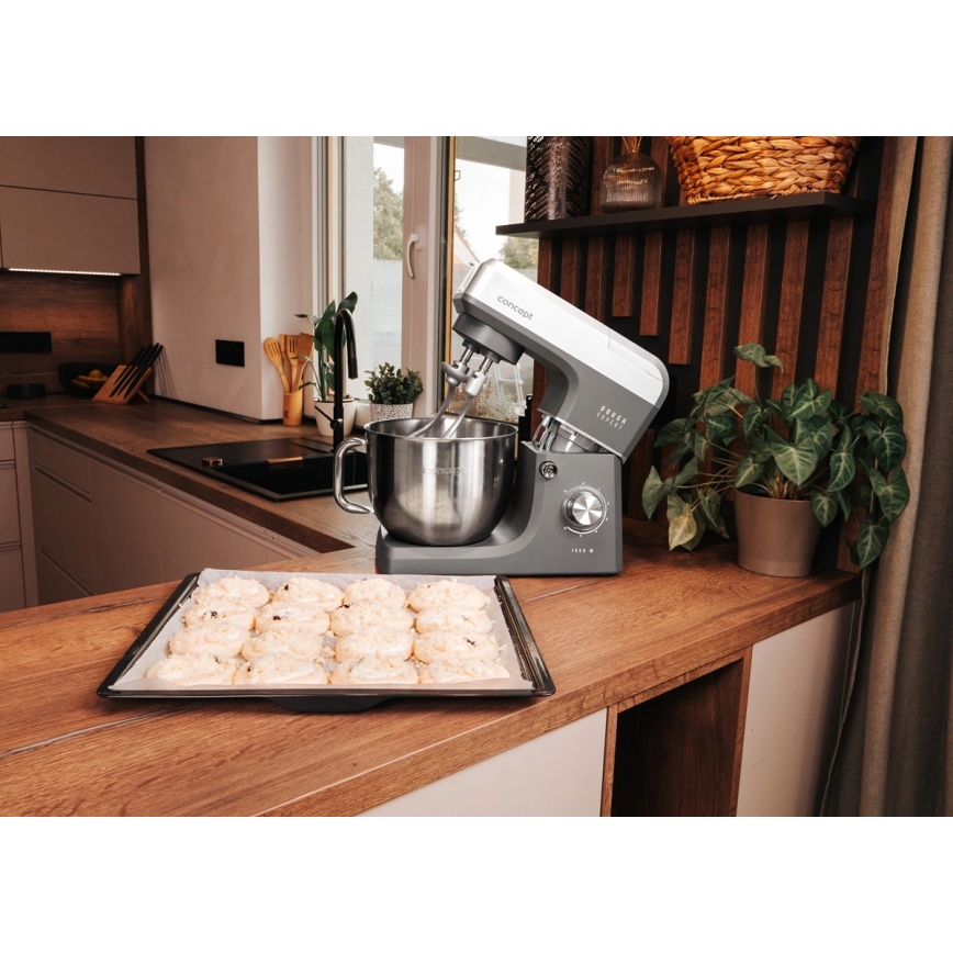 Concept RM6000 - Кухонний планетарний міксер DOUGH EXPERT 1900W/230V антрацит/нержавіюча сталь