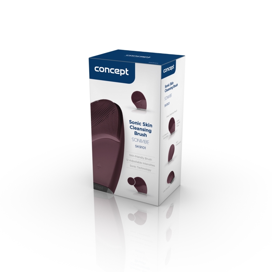 Concept SK9101 - Очищувальна щітка для обличчя SONIVIBE 2W/5V 250 mAh IPX7 червона