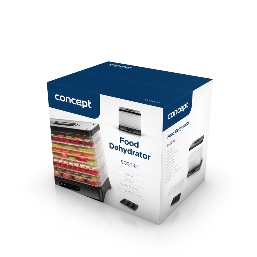 Concept SO2042 - Сушарка для продуктів 500 Вт/230 В чорна + силіконова форма