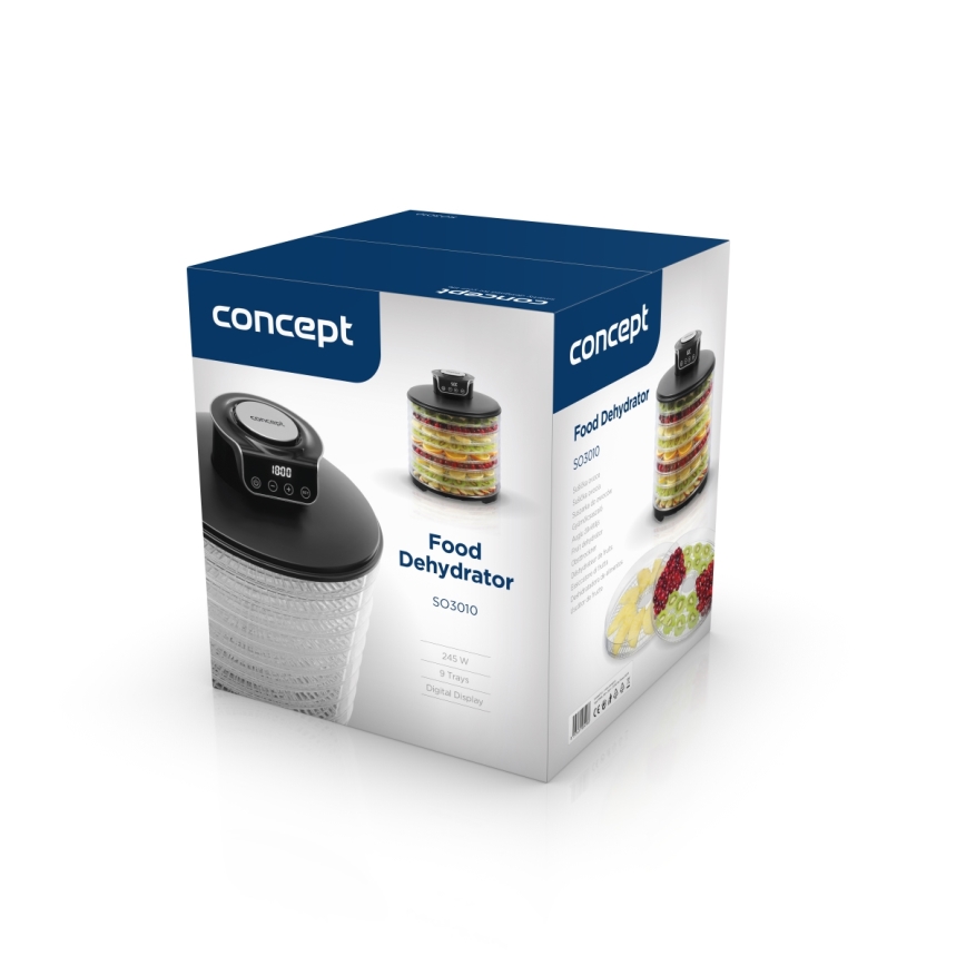 Concept SO3010 - Сушарка для овочів та фруктів (дегідратор) 245W/230V чорний