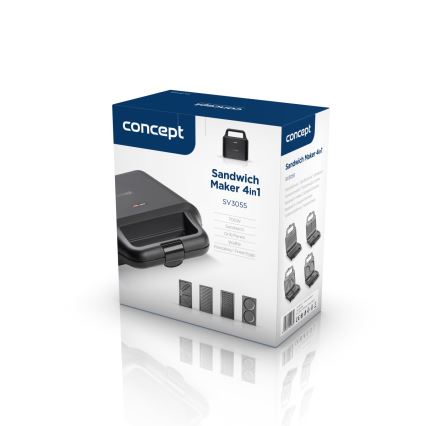 Concept SV3055 - Тостер 4в1 700W/230V чорний