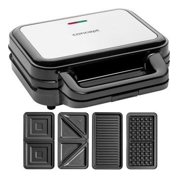 Concept SV3070 - Тостер XXL 4 в 1 900 Вт/230 В черный/нержавеющая сталь