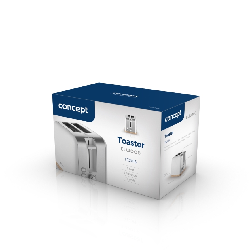 Concept TE2015 - Тостер з двома прорізами, 930 Вт/230 В, білий