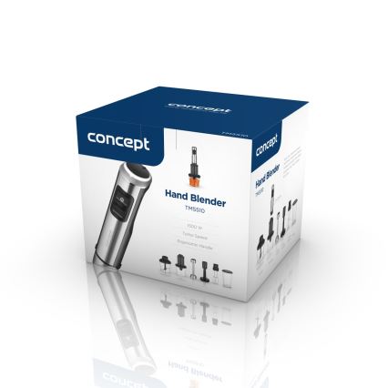 Concept TM5510 - Блендер ручний з аксесуарами 1500W/230V чорний/нержавіюча сталь
