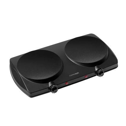 Concept VE3060 - Двоконфоркова електроплитка 2500 Вт/230 В чорна