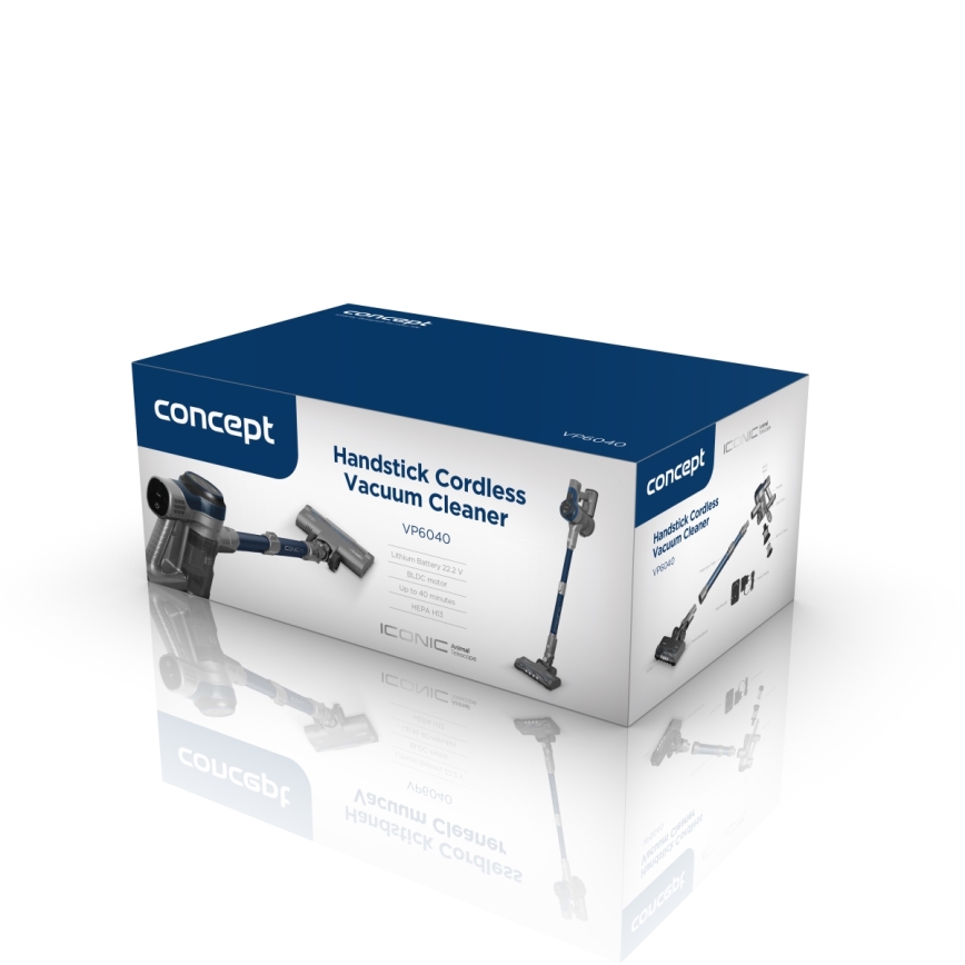 Concept VP6040 - Ручной пылесос 2в1 ICONIC ANIMAL TELESCOPE 200W/22,2V 2200 mAh синий