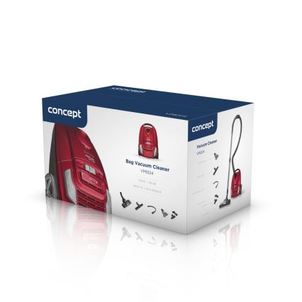 Concept VP8224 - Пилосос з мішком для збору пилу REFRESH CAR&PET 3,5 л 700W/230V червоний