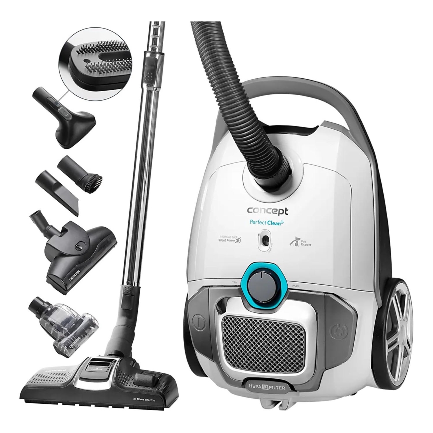 Concept VP8291 - мішковий пилосос PERFECT CLEAN PET EXPERT 700W/230V білий