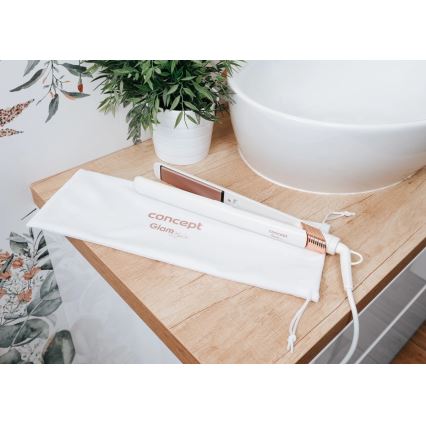 Concept VZ2110 - Випрямляч для волосся GLAM STYLE 48W/230V білий/рожево-золотий