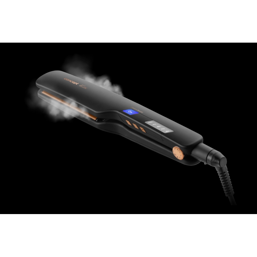 Concept VZ6010 - Паровий випрямляч для волосся з LED дисплеєм ELITE STEAM BOOST 54W/230V чорний