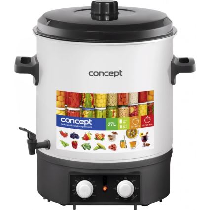 Concept ZH0030 - Каструля для консервування 27 л 2000W/230V білий/чорний