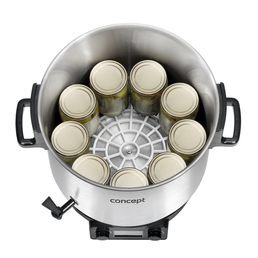 Concept ZH0040 - Каструля для консервування 27 л 2000W/230V нержавіюча сталь/чорний