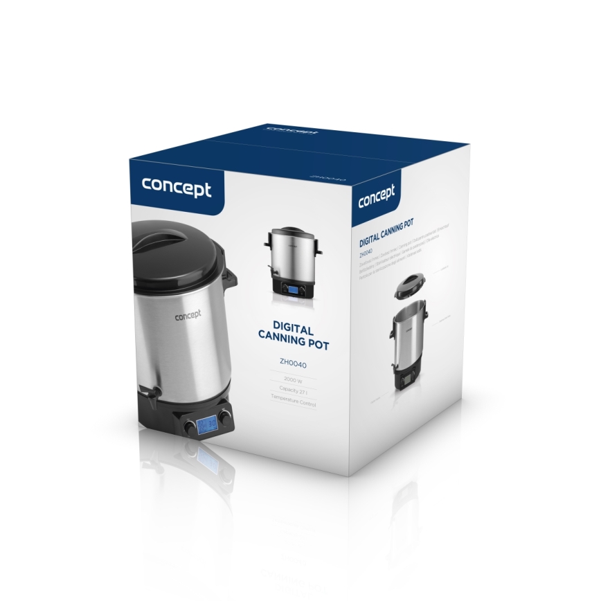 Concept ZH0040 - Каструля для консервування 27 л 2000W/230V нержавіюча сталь/чорний