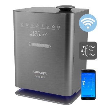 Concept ZV2021-  Увлажнитель воздуха с аромадиффузором PERFECT AIR SMART 4,6 л 110 Вт/230 В Wi-Fi антрацит + дистанционное управление