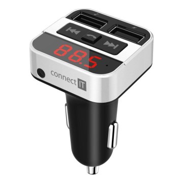 CONNECT IT CCC-8800-SL - Автомобільний FM-трансмітер з функцією handsfree чорний/срібний