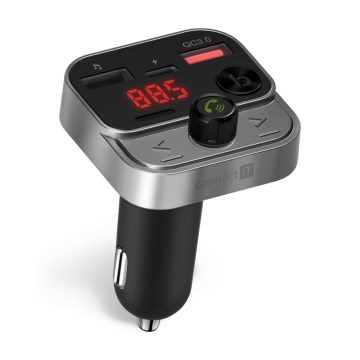 CONNECT IT CCC-8900-AN - FM трансмітер для автомобіля з функцією гучного зв’язку чорний/сріблястий