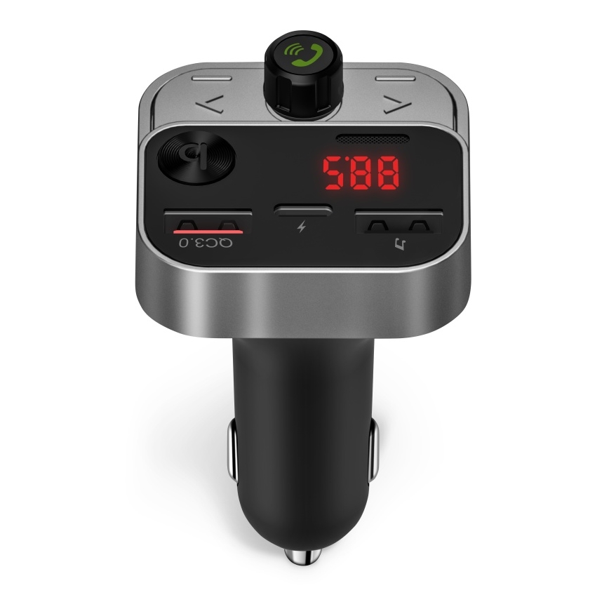 CONNECT IT CCC-8900-AN - FM трансмітер для автомобіля з функцією гучного зв’язку чорний/сріблястий