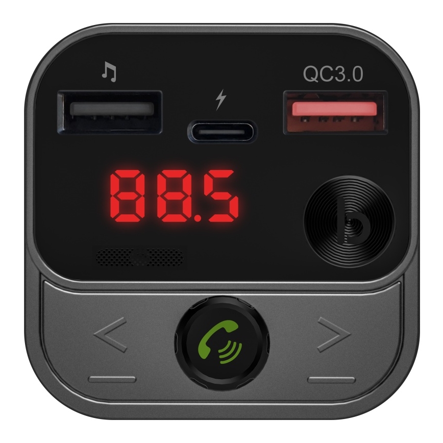 CONNECT IT CCC-8900-AN - FM трансмітер для автомобіля з функцією гучного зв’язку чорний/сріблястий