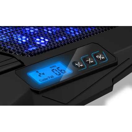 CONNECT IT CCP-2200-BK - Охолоджувальна підставка для ноутбука 4x вентилятор 2xUSB чорний//синій