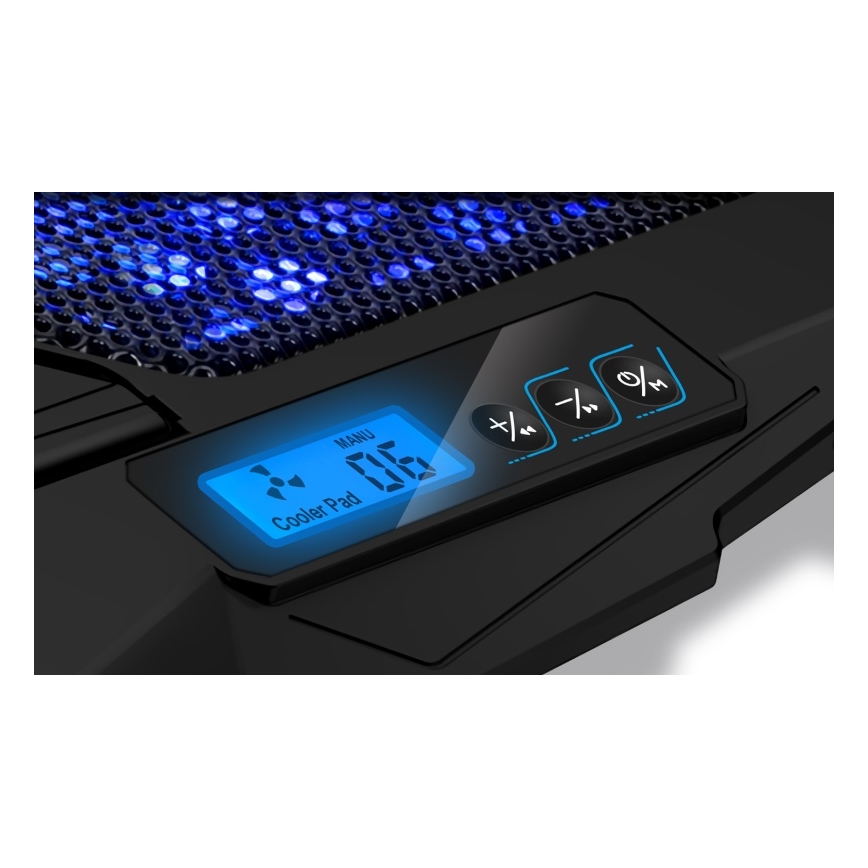 CONNECT IT CCP-2200-BK - Охолоджувальна підставка для ноутбука 4x вентилятор 2xUSB чорний//синій