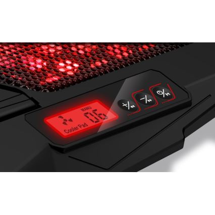 CONNECT IT CCP-2200-RD - Охолоджуюча підставка для ноутбука 4x вентилятор 2xUSB чорний/червоний