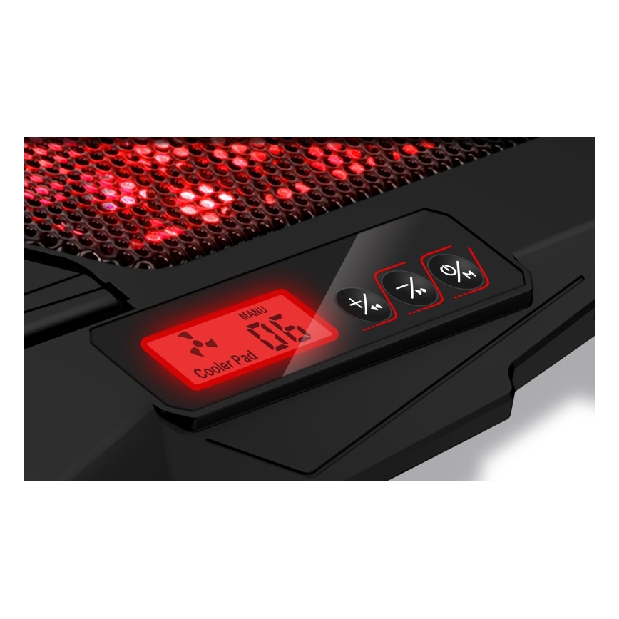 CONNECT IT CCP-2200-RD - Охолоджуюча підставка для ноутбука 4x вентилятор 2xUSB чорний/червоний