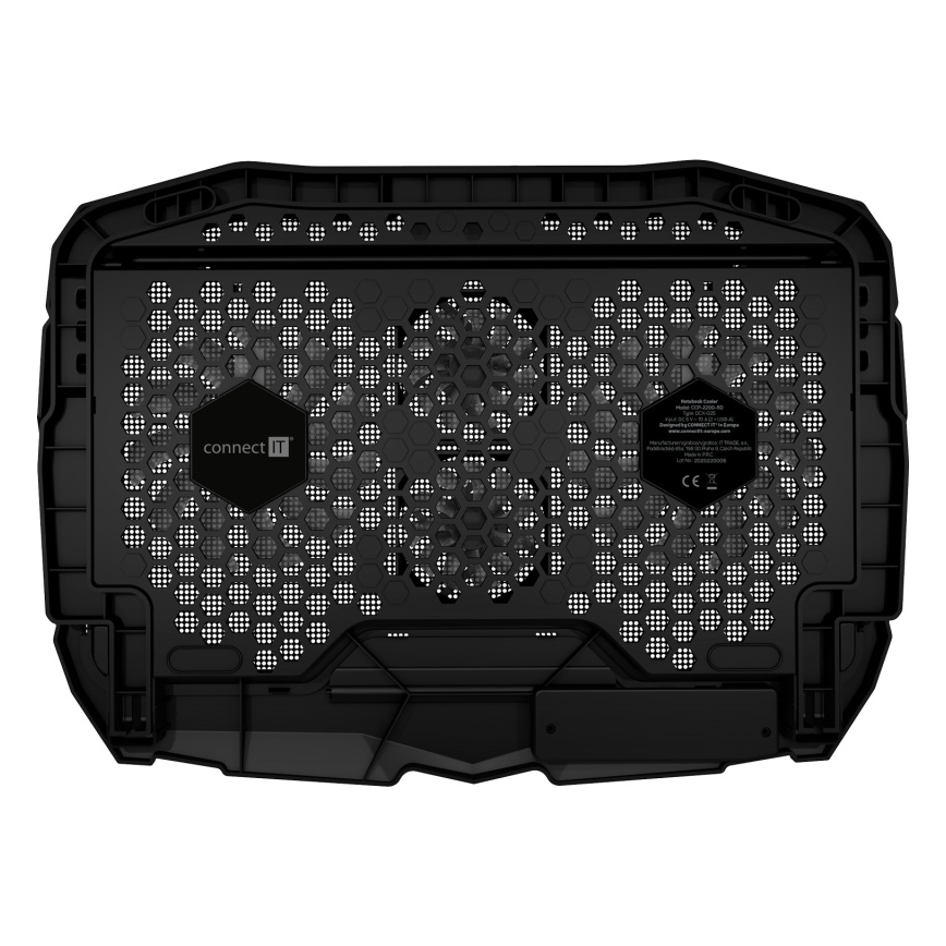 CONNECT IT CCP-2200-RD - Охолоджуюча підставка для ноутбука 4x вентилятор 2xUSB чорний/червоний
