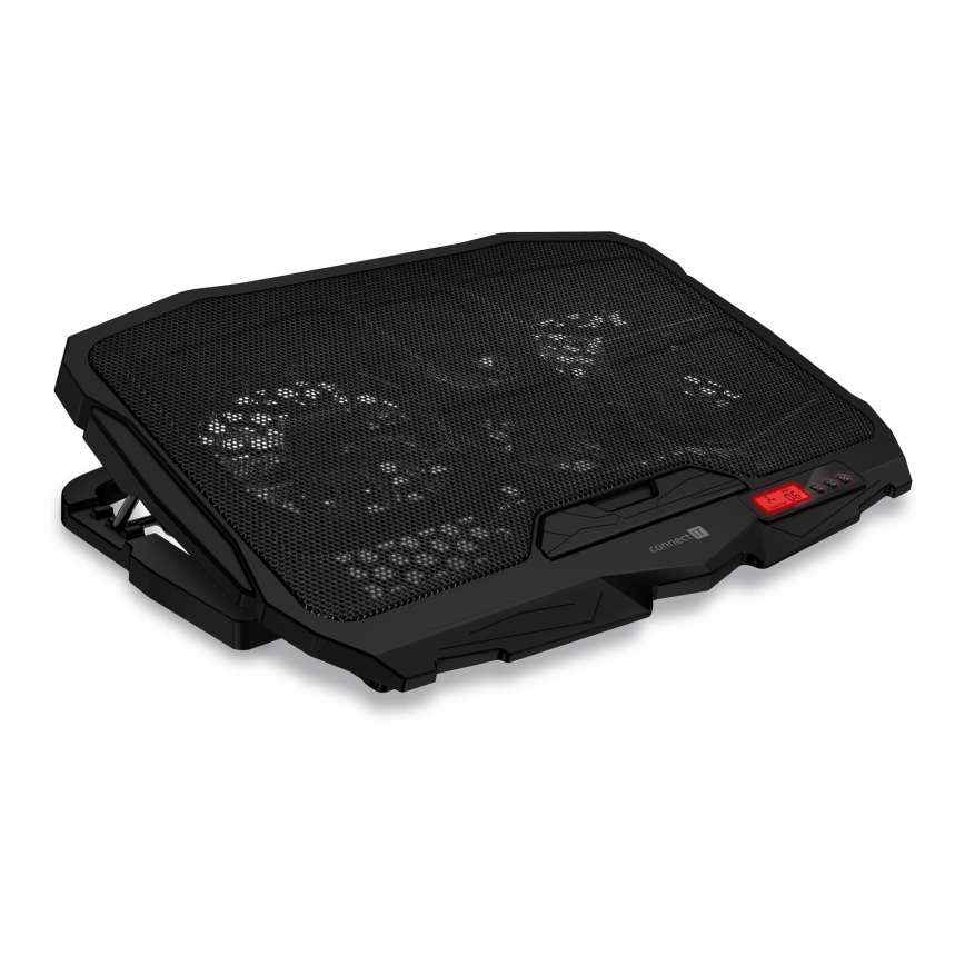 CONNECT IT CCP-2200-RD - Охолоджуюча підставка для ноутбука 4x вентилятор 2xUSB чорний/червоний