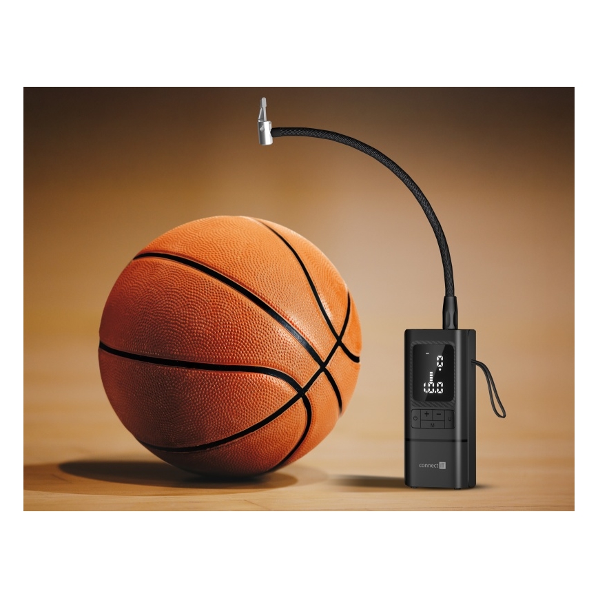 CONNECT IT CFF-4500-BK - цифровой карманный компрессор AirFlow 80 Вт/6000 мА·ч, чёрный