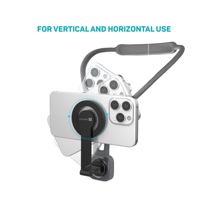 CONNECT IT CFF-6020-GY - Гибкий магнитный держатель для телефона на шею MagSafe