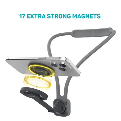 CONNECT IT CFF-6020-GY - Гнучкий магнітний тримач для телефону на шию MagSafe