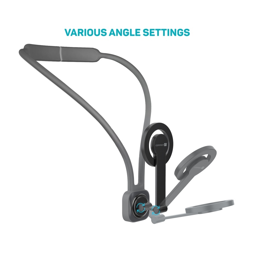 CONNECT IT CFF-6020-GY - Гнучкий магнітний тримач для телефону на шию MagSafe