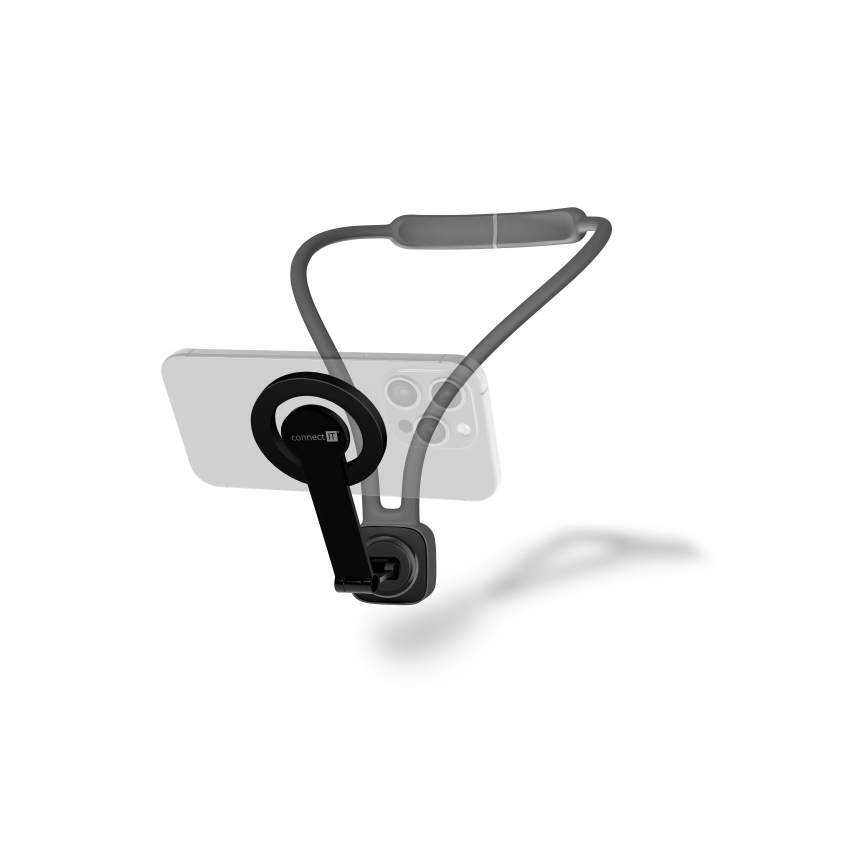 CONNECT IT CFF-6020-GY - Гнучкий магнітний тримач для телефону на шию MagSafe