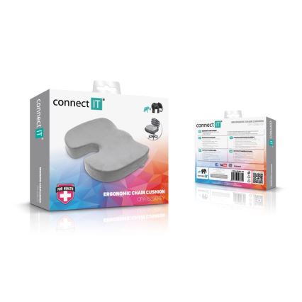 CONNECT IT CFH-5290-GY - Анатомічна подушка для крісла сірий