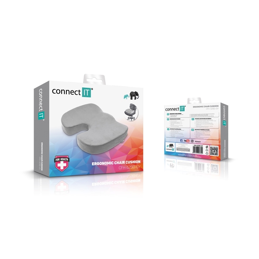 CONNECT IT CFH-5290-GY - Эргономичная подушка для стула серый