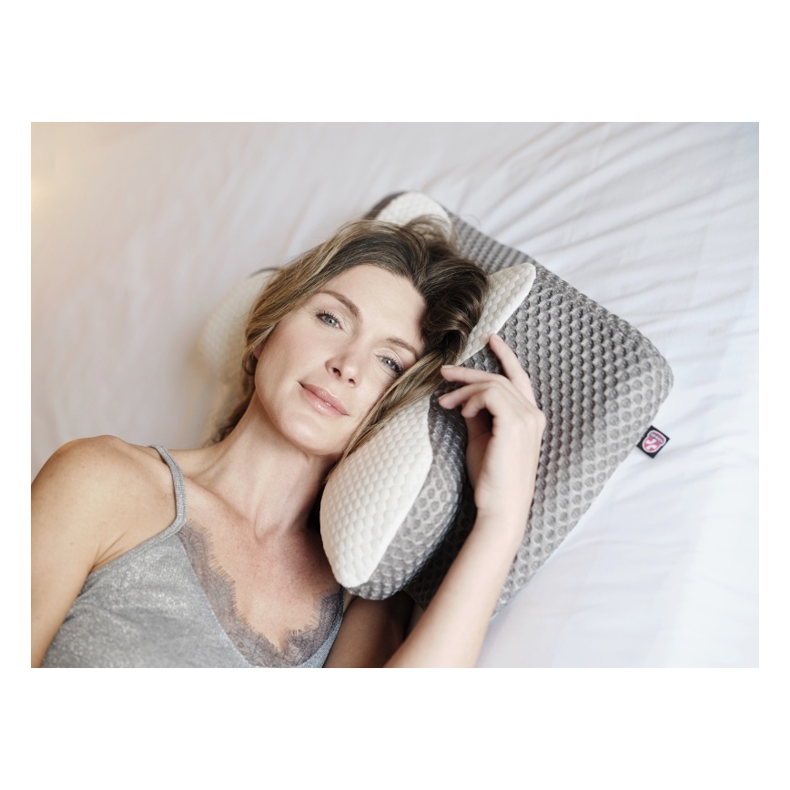 CONNECT IT CFH-6031-WH - Анатомическая подушка Lyra бело-серая